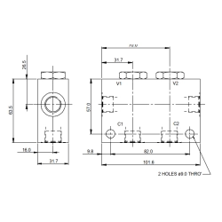B6836 – korpus aluminiowy Danfoss, 2, 3/8"