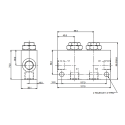 C13627 – korpus aluminiowy Danfoss, 2, 1/2"