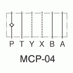 Zawór zwrotny Yuken MCP-04-4-10 NG16 P 300 l/min 350 bar otwarcie 4 bar nr kat. MCP-04-4-10
