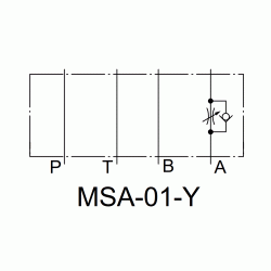 Zawór zwrotno-dławiący Yuken MSA-01-Y-70 NG6 60 l/min 315 bar na dopływie nr kat. MSA-01-Y-70 (MSA01Y70)
